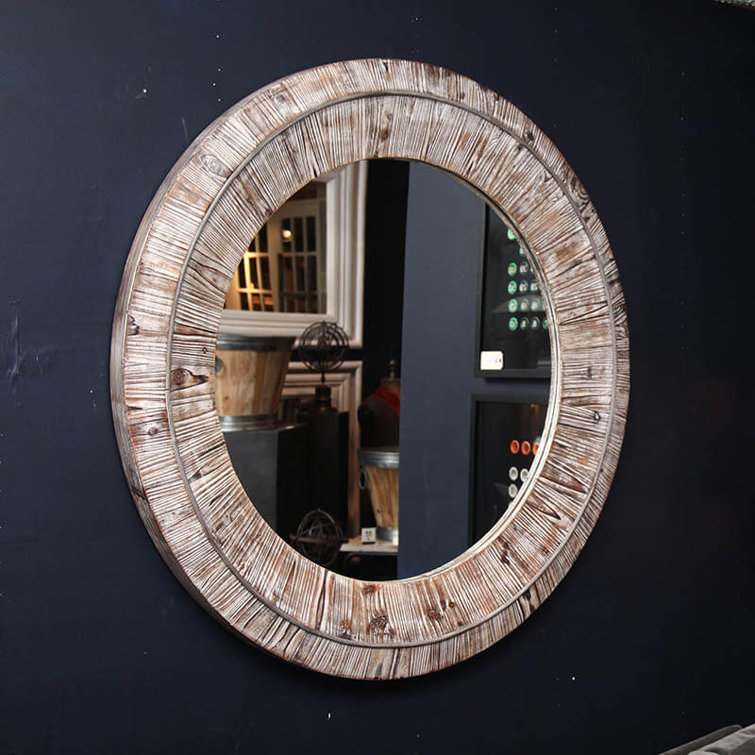 Bobo Intriguing Objects Burke Round Wood Accent Mirror Perigold